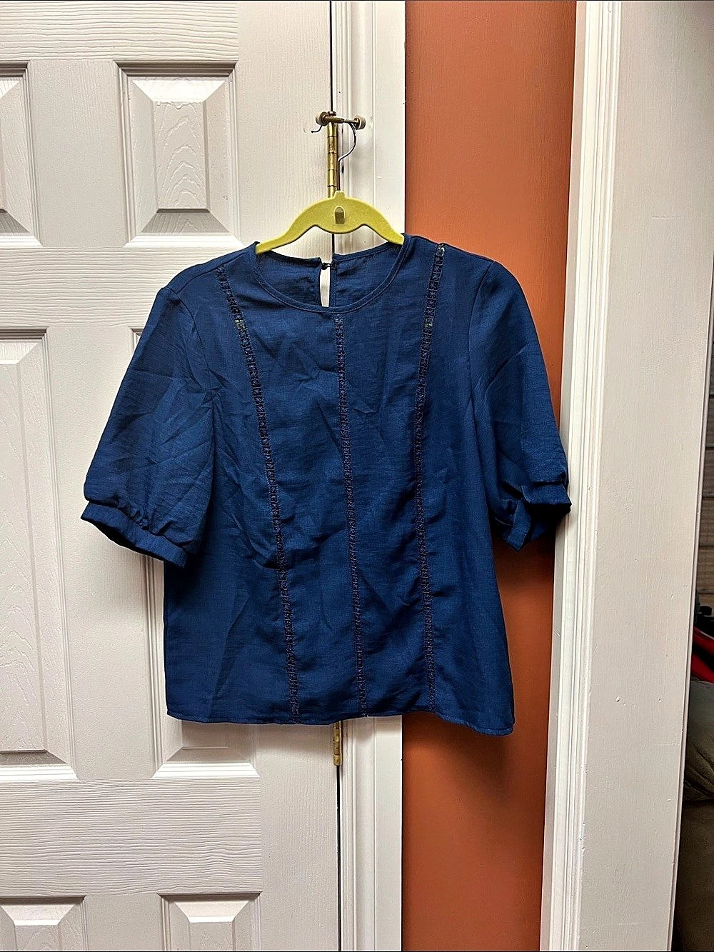 SHEIN Blue Short Sleeve Blouse Like New